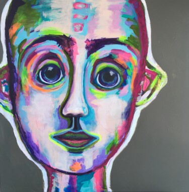 Malerei mit dem Titel "Art Face No.1" von Christiane Reisert, Original-Kunstwerk, Acryl