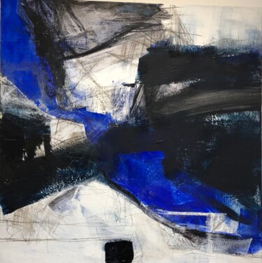 Entre lac et montagnes Peinture intitulée "Entre lac et montag…" par Christiane Sottile, Œuvre d'art originale, Pigments