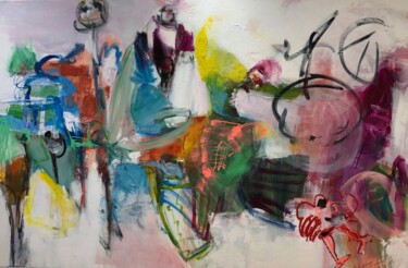 scène de vie Peinture intitulée "scène de vie" par Christiane Sottile, Œuvre d'art originale, Pigments
