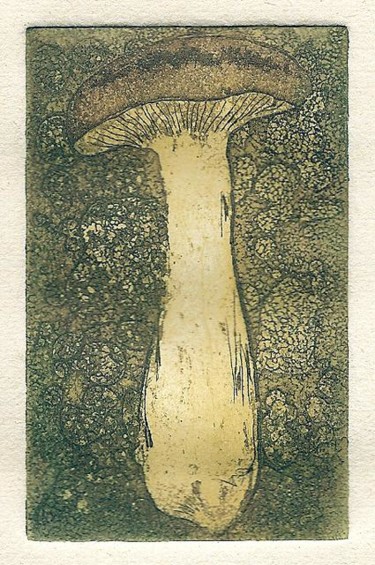Pintura intitulada "Hygrophore limace" por Violette Ebrard, Obras de arte originais