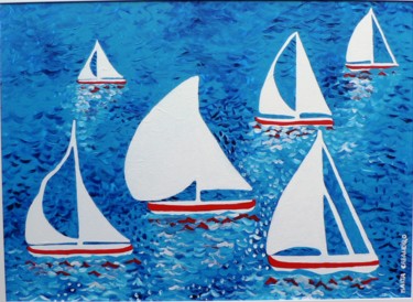 Pintura titulada "regata-100x73-acril…" por Marta Cabaleiro Rodríguez, Obra de arte original