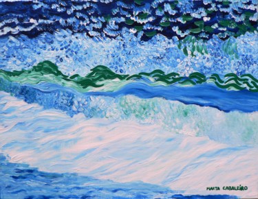 Pintura titulada "olas-pequenas-65x50…" por Marta Cabaleiro Rodríguez, Obra de arte original