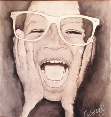 Peinture intitulée "L'enfant rieur" par Caberas, Œuvre d'art originale, Acrylique