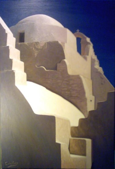 Pintura titulada "Escaleras hacia el…" por Cabestany, Obra de arte original, Oleo