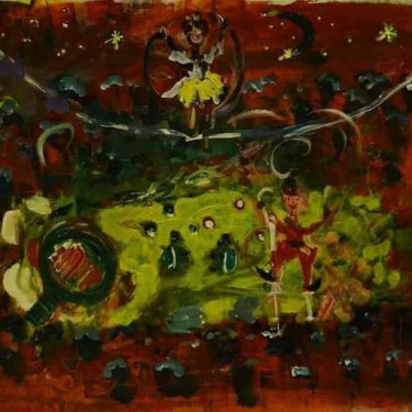 Peinture intitulée "Le cirque..." par Cabir, Œuvre d'art originale, Acrylique