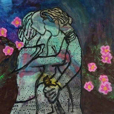 Peinture intitulée "Les amoureux.... Se…" par Cabir, Œuvre d'art originale