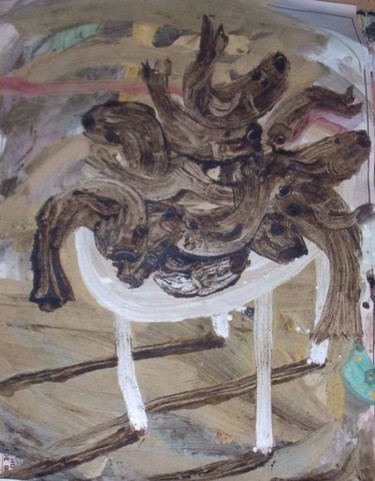 Painting titled "mesa" by Gabriel Muguerza, Original Artwork, Oil