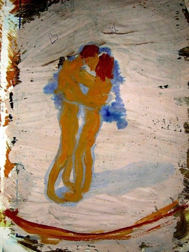 Painting titled "beso" by Gabriel Muguerza, Original Artwork, Oil