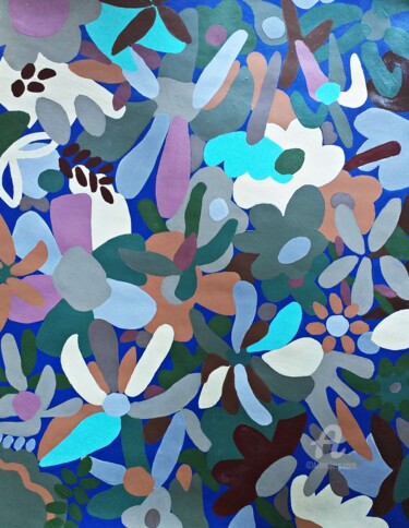 Pintura titulada "Flores 1" por Eva Cabrera, Obra de arte original, Acrílico