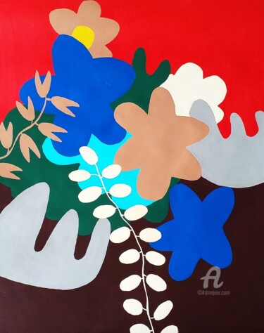 Pintura titulada "Flores 7" por Eva Cabrera, Obra de arte original, Acrílico