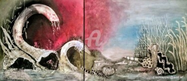 Pintura titulada ""Muschelhorn" mit Z…" por Cäcilia Schlapper, Obra de arte original, Acrílico Montado en Bastidor de camill…