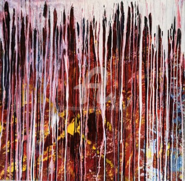 Pintura intitulada ""falling Stripes" 9…" por Cäcilia Schlapper, Obras de arte originais, Acrílico Montado em Armação em mad…