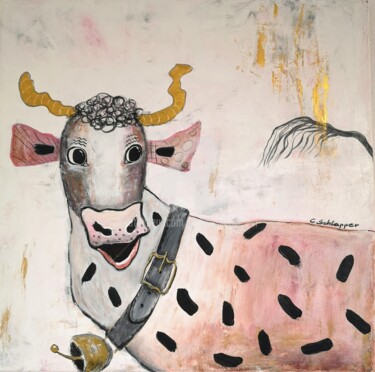 Pintura titulada ""Diana" Kuhli-Muh 8…" por Cäcilia Schlapper, Obra de arte original, Acrílico Montado en Bastidor de camill…