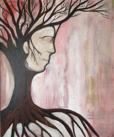 Картина под названием "Baumwesen Acryl/LW…" - Cäcilia Schlapper, Подлинное произведение искусства, Акрил Установлен на Дерев…