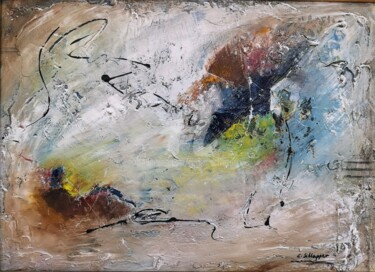 Painting titled "In Balance Acryl/LW…" by Cäcilia Schlapper, Original Artwork, Acrylic Mounted on Wood Stretcher frame