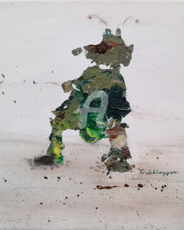 Malerei mit dem Titel "Schlapper-ART  gree…" von Cäcilia Schlapper, Original-Kunstwerk, Acryl Auf Keilrahmen aus Holz montie…