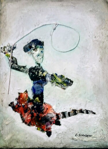 Collages titled "Schlapper ART Lasso…" by Cäcilia Schlapper, Original Artwork, Acrylic Mounted on Wood Stretcher frame