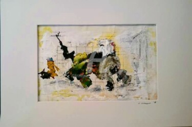 Collages intitulée ""Freunde" Acryl/Pap…" par Cäcilia Schlapper, Œuvre d'art originale, Acrylique Monté sur Carton