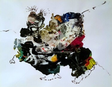 Collagen mit dem Titel "Schlapper-art "aufg…" von Cäcilia Schlapper, Original-Kunstwerk, Acryl Auf Karton montiert