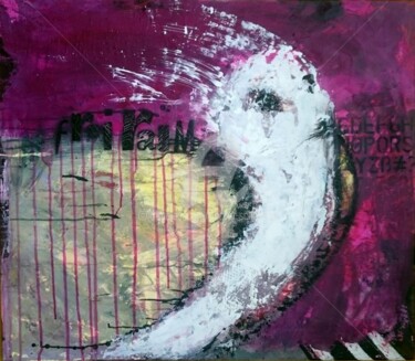 Painting titled "Freiraum (lila) 60x…" by Cäcilia Schlapper, Original Artwork, Acrylic Mounted on Wood Stretcher frame