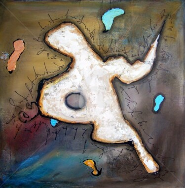 Painting titled "Umschrieben I Acryl…" by Cäcilia Schlapper, Original Artwork, Acrylic Mounted on Wood Stretcher frame