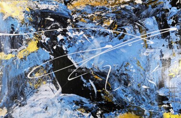 Malarstwo zatytułowany „Goldrausch V blue 6…” autorstwa Cäcilia Schlapper, Oryginalna praca, Akryl Zamontowany na Drewniana…