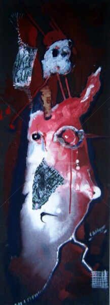 Malerei mit dem Titel "der Besorgte Acryl/…" von Cäcilia Schlapper, Original-Kunstwerk, Acryl Auf Keilrahmen aus Holz montie…