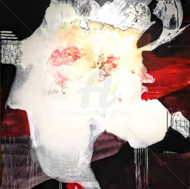 Painting titled "Eruption Acryl/LW 1…" by Cäcilia Schlapper, Original Artwork, Acrylic Mounted on Wood Stretcher frame