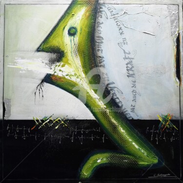 Painting titled "Wer den Mut hat....…" by Cäcilia Schlapper, Original Artwork, Acrylic Mounted on Wood Stretcher frame