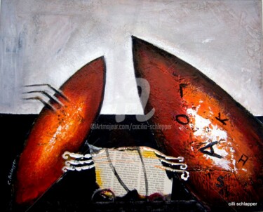 Malerei mit dem Titel "Papageno IV Acryl/L…" von Cäcilia Schlapper, Original-Kunstwerk, Acryl Auf Keilrahmen aus Holz montie…