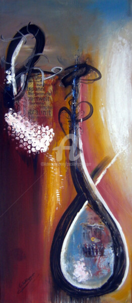 Painting titled "Serie Schleifen u.…" by Cäcilia Schlapper, Original Artwork, Acrylic Mounted on Wood Stretcher frame