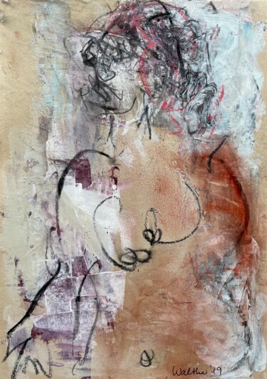 Painting titled "Beautiful Woman On…" by Cäcilie Von Manal, Original Artwork, Acrylic