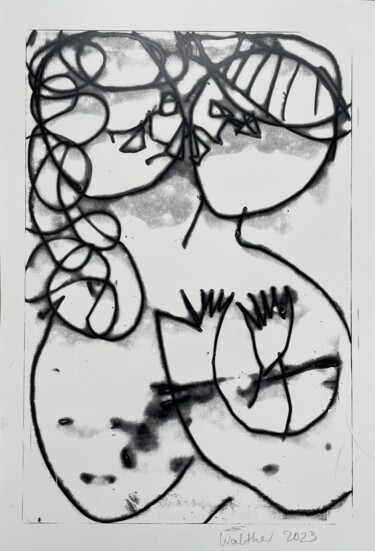 Отпечатки и Гравюры под названием "Lovers (II)" - Cäcilie Von Manal, Подлинное произведение искусства, Монотип