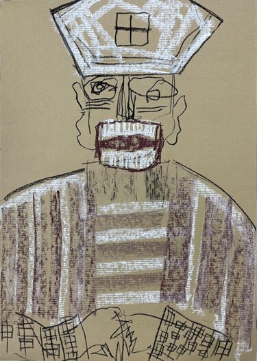 Zeichnungen mit dem Titel "The Pope Screams (I)" von Cäcilie Von Manal, Original-Kunstwerk, Pastell