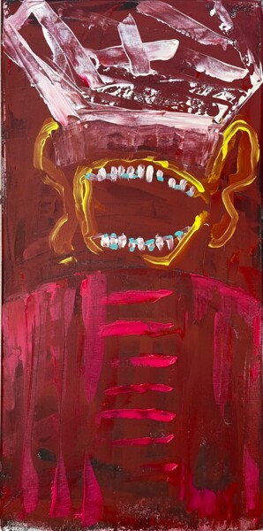 Painting titled "Screaming Pope (III)" by Cäcilie Von Manal, Original Artwork, Acrylic Mounted on Wood Stretcher frame