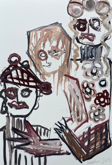 Картина под названием "Two Sisters With Yo…" - Cäcilie Von Manal, Подлинное произведение искусства, Масло