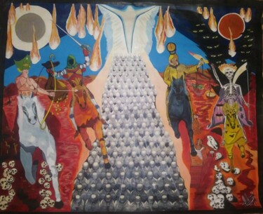 Pintura intitulada "La Gran Tribulacion…" por Miguel Cadenas, Obras de arte originais, Acrílico