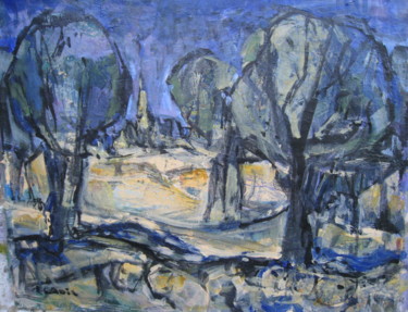 Pittura intitolato "paysage" da Gildas Cadic, Opera d'arte originale, Acrilico
