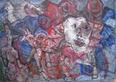 Painting titled "pataphysique un" by Gildas Cadic, Original Artwork, Acrylic