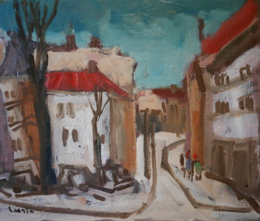 Malerei mit dem Titel "rue v. massé lorient" von Gildas Cadic, Original-Kunstwerk, Öl