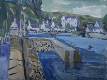 HENNEBONT st caradec Peinture intitulée "HENNEBONT st caradec" par Gildas Cadic, Œuvre d'art originale, Gouache