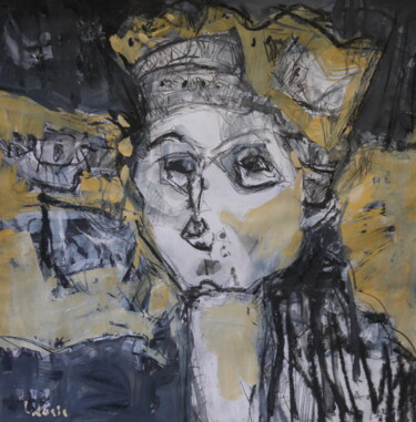 Disegno intitolato "femme coiffée" da Gildas Cadic, Opera d'arte originale, Carbone