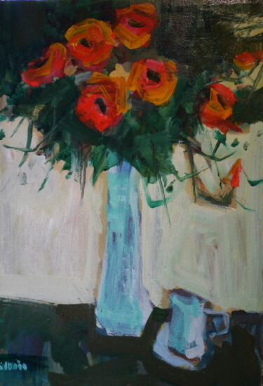 Pintura intitulada "bouquet lorrain" por Gildas Cadic, Obras de arte originais, Óleo