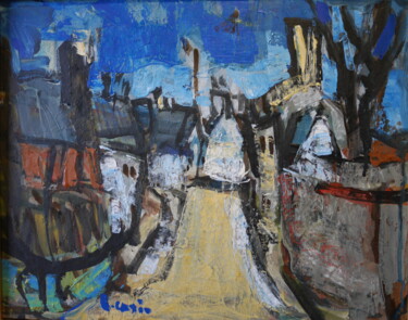 Malerei mit dem Titel "Entrée de kervignac" von Gildas Cadic, Original-Kunstwerk, Acryl