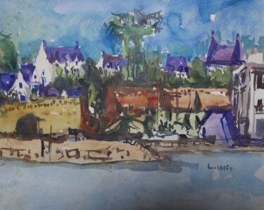 Painting titled "LES REMPARTS HENNEB…" by Gildas Cadic, Original Artwork, Watercolor