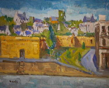Painting titled "LES REMPARTS HENNEB…" by Gildas Cadic, Original Artwork, Oil