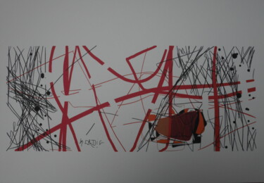Gravures & estampes intitulée "un coeur isolé" par Gildas Cadic, Œuvre d'art originale, Impression numérique