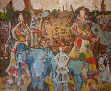 Pittura intitolato "kervignac les forai…" da Gildas Cadic, Opera d'arte originale, Olio