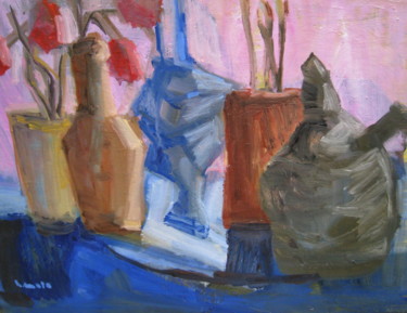 Peinture intitulée "v2 nature morte" par Gildas Cadic, Œuvre d'art originale, Huile