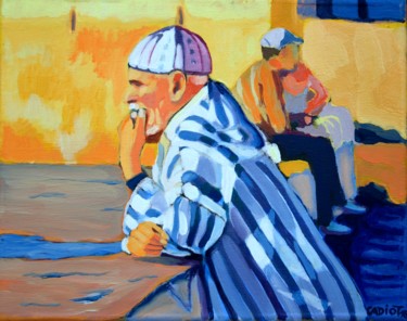 Peinture intitulée "Le Marocain" par Christophe Cadiot, Œuvre d'art originale, Huile